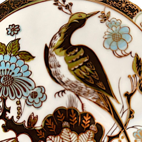 SAJI JAPAN Vintage 1960s Hand Painted Porcelain Plate 10.5” Decorative Peacock - Picture 3 of 5